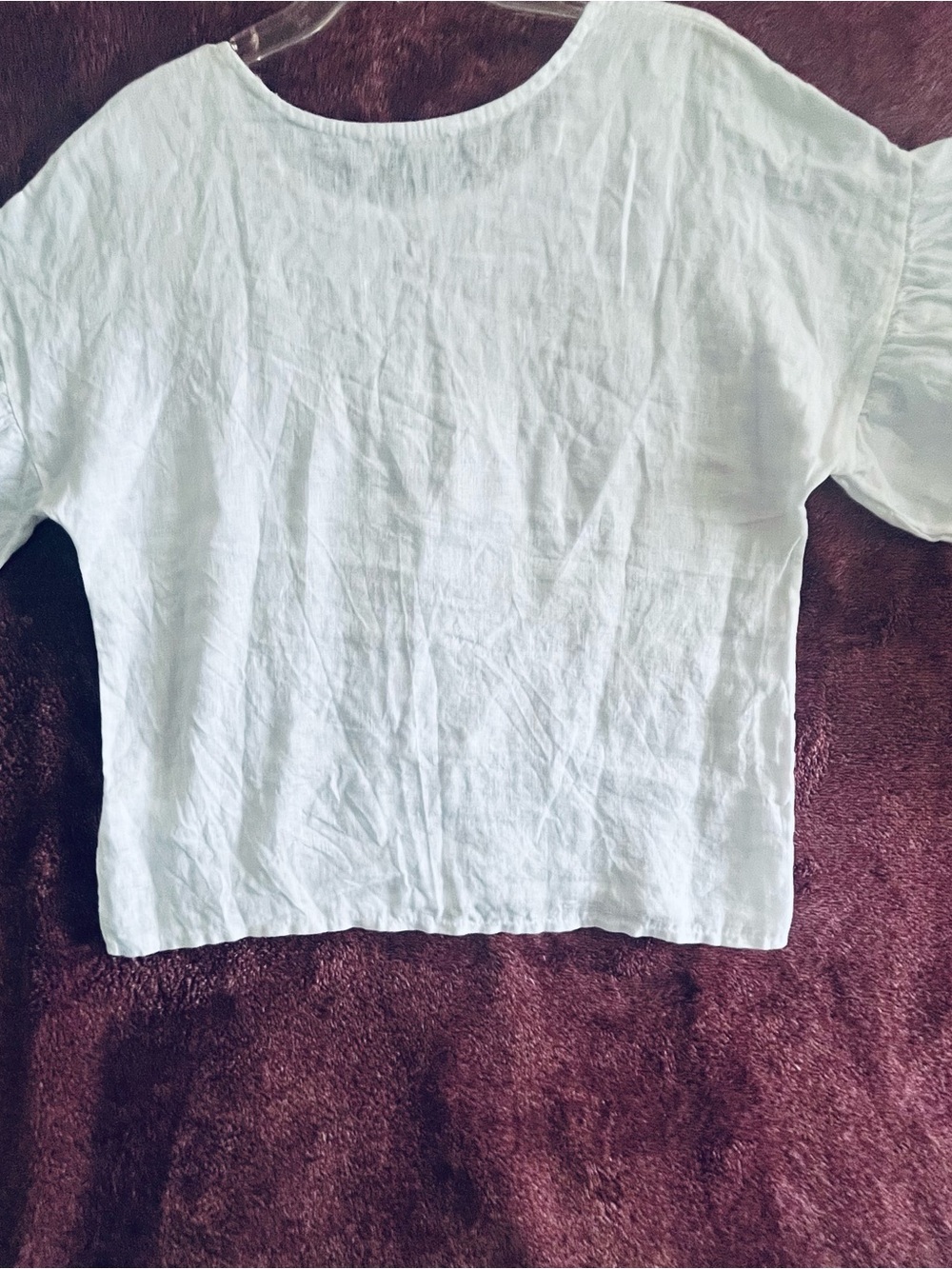 Elena Baldi White Linen Boxy Top Sz S